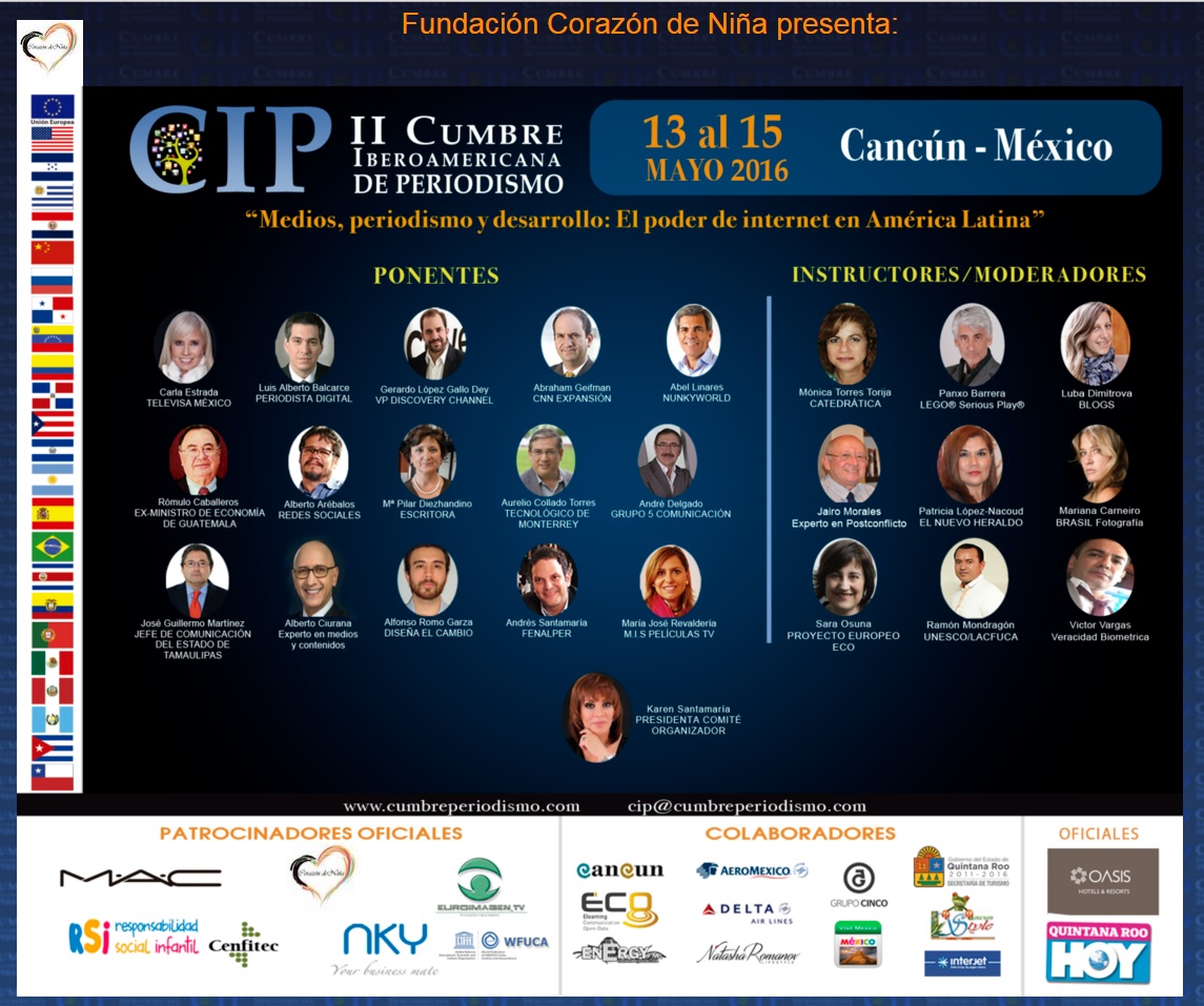 Cartel de la II Cumbre Iberoamericana de Periodismo