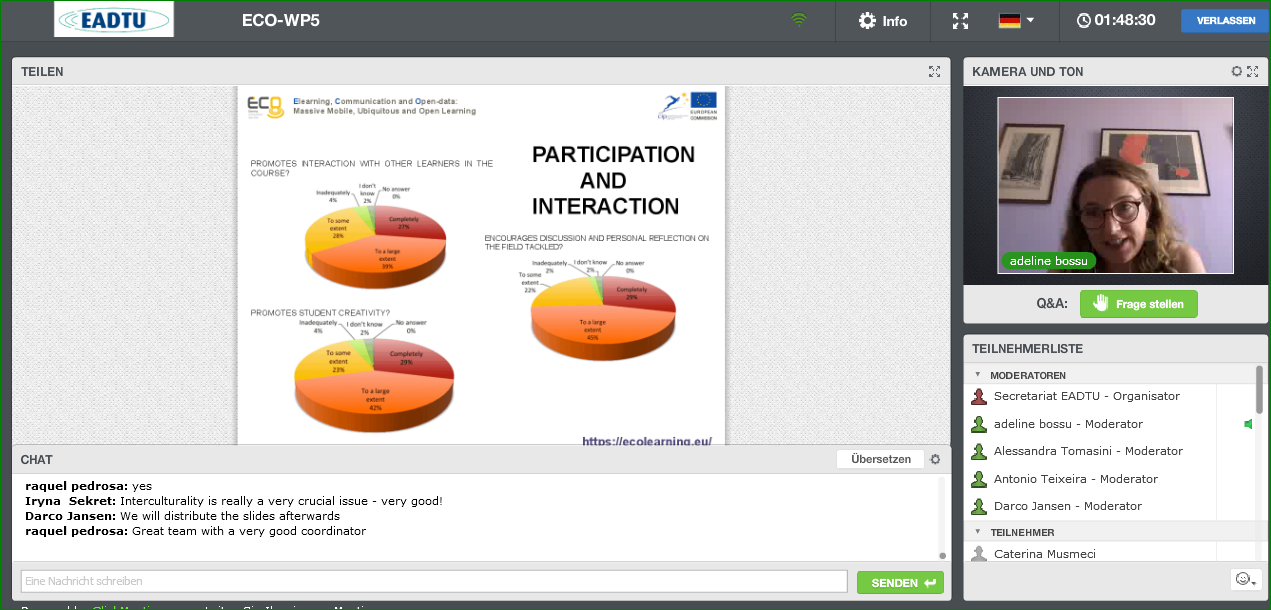 Screen shot of webinar WP4 presentation